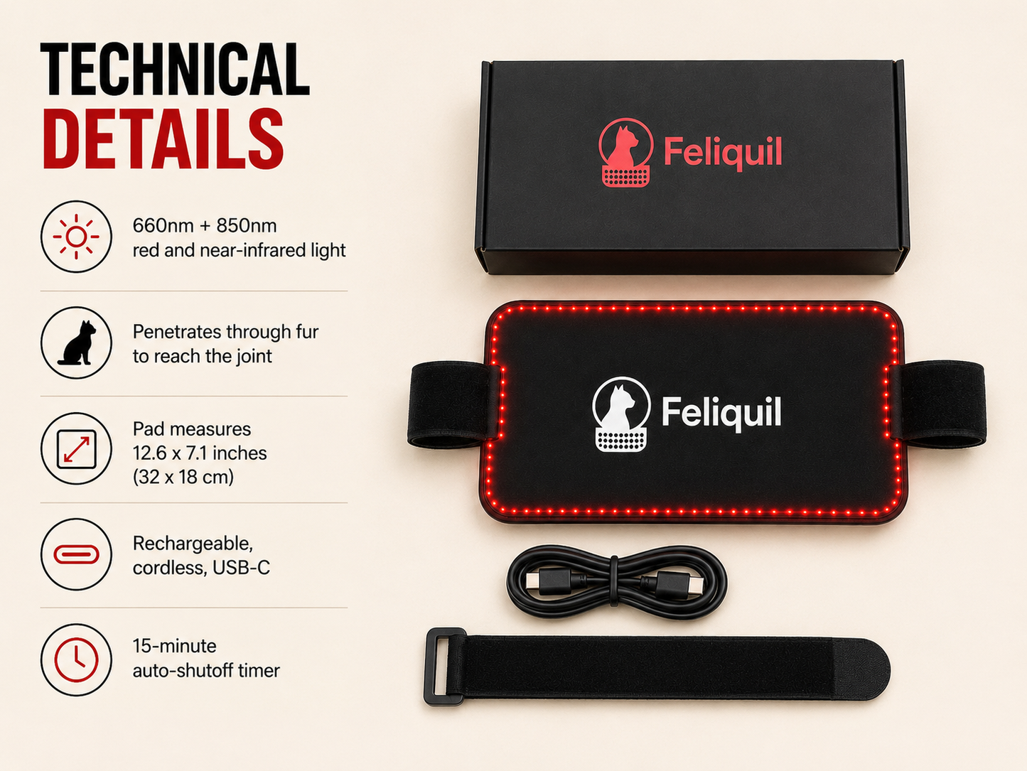 Feliquil - Red Light Therapy Pad for Cats